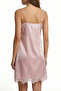 Dusty Rose Satin Woven Lace Slit Nightgown - 3