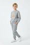 3 Thread Round Neck Basketball Hoop Print Detailed Thick Winter Boys' Tracksuit Set - 3