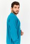 Men Sportswear Fit Long Sleeve Outdoor Sweatshirt, Teal Green - 3