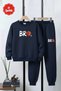 3 Thread Round Neck Printing Detail Thick Winter 4 Piece Boys Tracksuit Set - 2