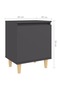 Bed Cabinet with Solid Wood Legs Grey 40x30x50 cm - 7