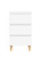 Bed Cabinets with Solid Wood Legs 2 pcs White 40x35x69 cm - 6