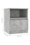 Bed Cabinet Concrete Grey 40x40x50 cm Engineered Wood - 3