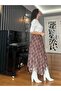 Brown Skirt Asymmetrical Elastic Waist Chiffon Skirt - 7