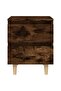 Bed Cabinet with Solid Wood Legs Smoked Oak 40x35x50 cm - 4