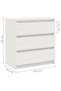 Bedside Cabinet White 60x36x64 cm Solid Pinewood - 3