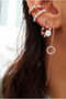 Circle Long Chain Earrings - 925 Sterling Silver - 5