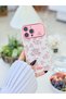 iPhone 14 Promax Compatible Plated Camera Print Mini Floral Design Patterned Case - 5