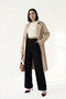 Women's Black Oversized Original Cut Palazzo Pants – Wide Leg Comfortable Design - 4