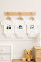 100% Organic Cotton 3-Piece Tractor Printed Short Sleeve Baby Bodysuit