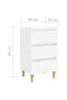 Bed Cabinets with Solid Wood Legs 2 pcs White 40x35x69 cm - 3
