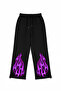 Premium Purple Flame Wide Leg Men's Black Sweatpants