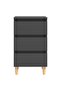 Bed Cabinets with Solid Wood Legs 2 pcs Grey 40x35x69 cm - 6