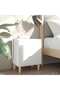 Bed Cabinet with Solid Wood Legs White 40x30x50 cm