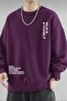 Men's Purple Believe in Yourself Printed Crew Neck Sweatshirt - 2