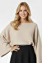 Women's Beige Spanish Sleeve Model Knitwear Sweater - 2