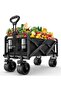 Wagon Cart Folding 190L Large Volume Adjustable Outdoor Trolley With Big Wheels Collaps