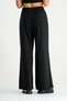Black Steel Knitted Fabric Wide Leg Trousers with Pockets and Elastic Waist for Women - 5