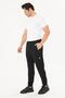Men's Cotton Zippered Pocketed Sweatpants Black 201755-S - 2
