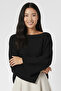 Women's Black Spanish Sleeve Model Knitwear Sweater - 2