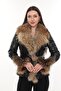 Women's Black Stylish Quality Real Fur Puffer Coat - 3