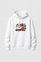 2026 New Year Santa Claus Christmas Printed White Hooded Sweatshirt