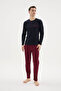 100% Cotton New Season Midi Collar Modern Design Pajama Set - 4