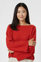 Women's Red Spanish Sleeve Model Knitwear Sweater - 5