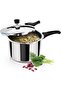 Triply Stainless Steel Pressure Cooker 3 litre With Outer Lid, Curve Induction Base Pressure Cooker Silver