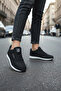 Unisex Black White Lace-Up Mesh Breathable Comfortable Sole Walking Sneakers Sneakers - 2