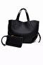 Women's Large Volume Hand and Shoulder Bag with Inner Wallet (Snap Closure) - 3