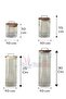 4-Piece Pinterest Striped Model Square Base Acacia Lid Glass Storage Container 10X10/15/25/30Cm - 4