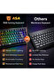 لوحة مفاتيح ألعاب ALPHA RGB، لوحة مفاتيح غشائية سلكية كاملة الحجم بإضاءة خلفية بألوان قوس قزح،