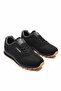 Unisex Black Crepe Lace-Up Mesh Breathable Comfortable Sole Walking Sneakers Sneakers - 6