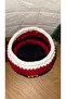 Hand Knitted Red Christmas Basket, Stylish and Warm Design for Christmas Gift - 4