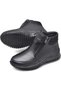 Full Orthopedic Black Genuine Leather Women's Boots Double Zipper Mother Winter Leather Boots - 4