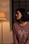 Premium 100% Cotton Women's Long Sleeve Pajama Set Dusty Rose - 2