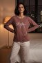 Premium 100% Cotton Women's Long Sleeve Pajama Set Dusty Rose - 4