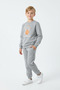 3 Thread Round Neck Printing Detail Thick Winter 6 Piece Boys Tracksuit Set - 5