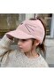 (5-8 Years Old) Open Top Cat-Lined Baseball Style Knitted Winter Hat for Girls with Long Hair - 2