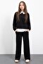 Girl's 3-Piece Shirt Set with Black Stone Detailed Pants 23477 - 3