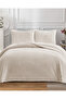 Petek Single Wellsoft Bedspread Set 180X240Cm - Soft Textured Padded - Cream