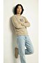 Men's Crew Neck Long Sleeve Sweatshirt 100% Cotton Biscuit Color C8T0N4 - 2