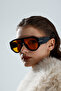 Large Framed Ford Black Framed Orange Glass Unisex Sunglasses Uv Protected - 4