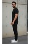 Men's Trendy Summer Comfortable Fit Wrinkle-Resistant Fabric Short Sleeve T-Shirt and Pants Set - 7