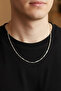 Melon Model Men's Steel Chain Necklace Silver 55 cm 2 mm Non-Tarnish Minimal Design - 3
