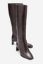 Taly Brown Skin Genuine Leather Women's Block Heeled Boots