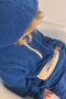 Boy's Plush Sweatshirt Hoodie with Kangaroo Pocket, Ages 5-8, Indigo - 3