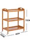 OneDcor Wooden Storage Cart with Four Lockable Wheels Kitchen Cart 3 Tier Rolling Cart - 2