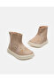 حذاء كاحل بيج اللون على شكل أرنب للبنات الصغيرات - 3